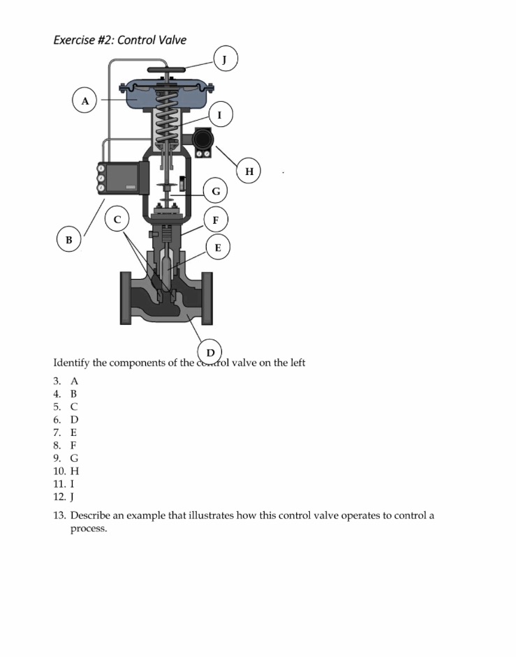 Exercise #2: Control Valve A C F B E J H D