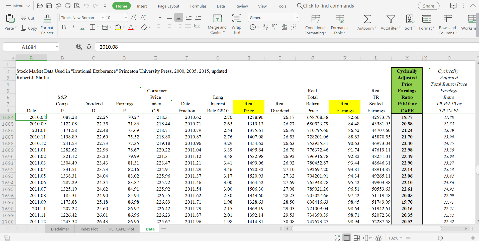 A B I> 10 Home Insert Page Layout Formulas Data Review View