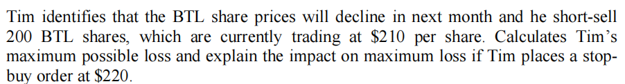 Tim identifies that the BTL share prices will decline in next month