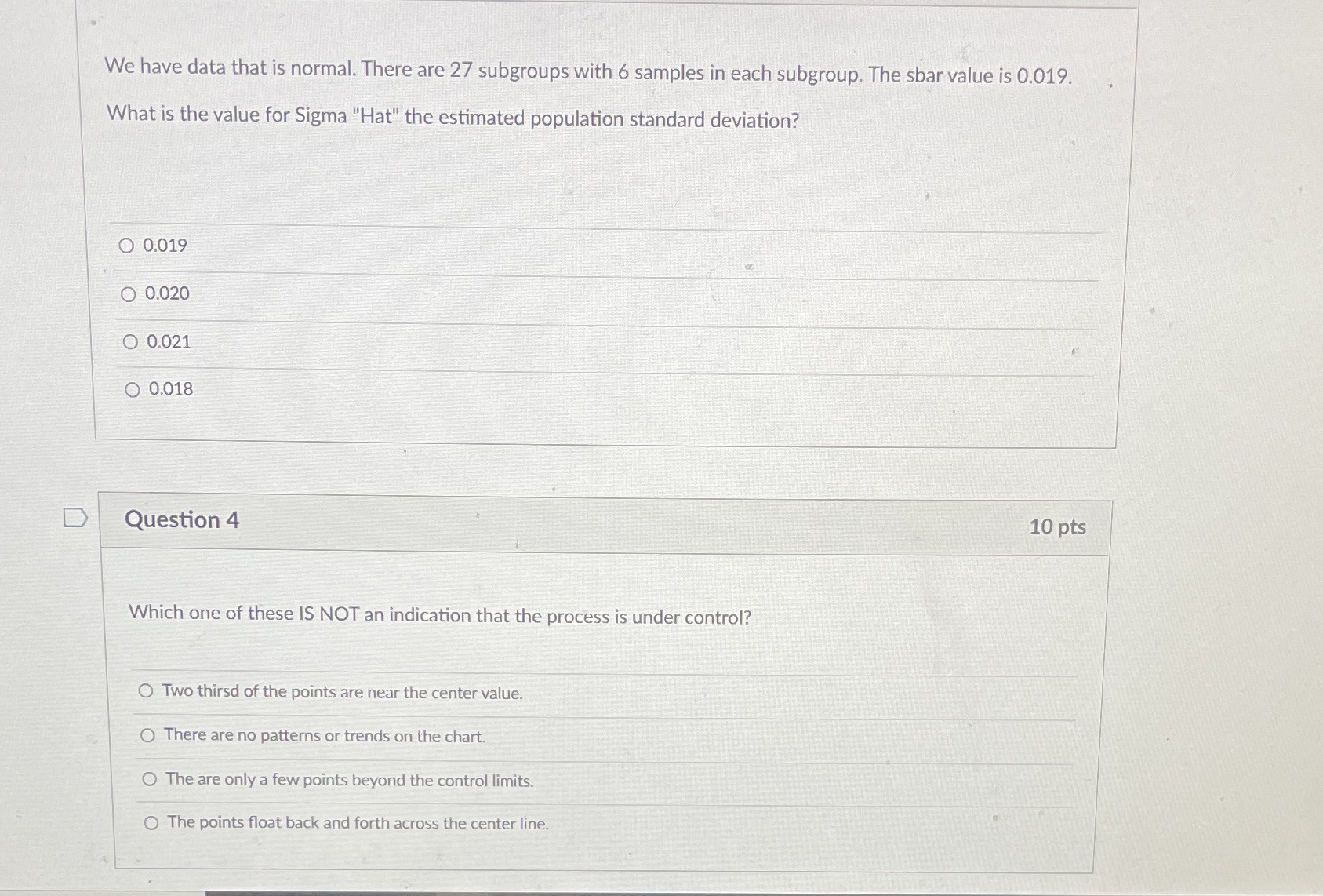 We have data that is normal. There are 27 subgroups with 6
