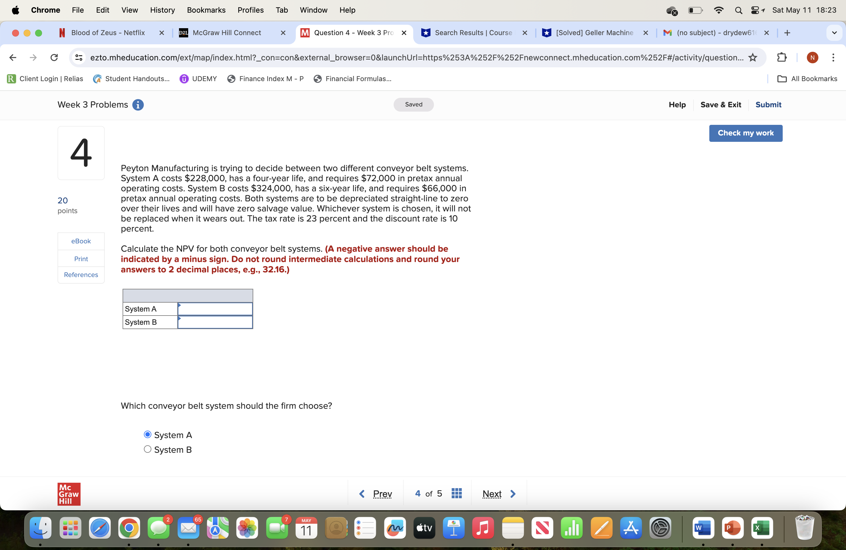 D2L McGraw Hill Connect x M Question 2 - Week 3 Pro