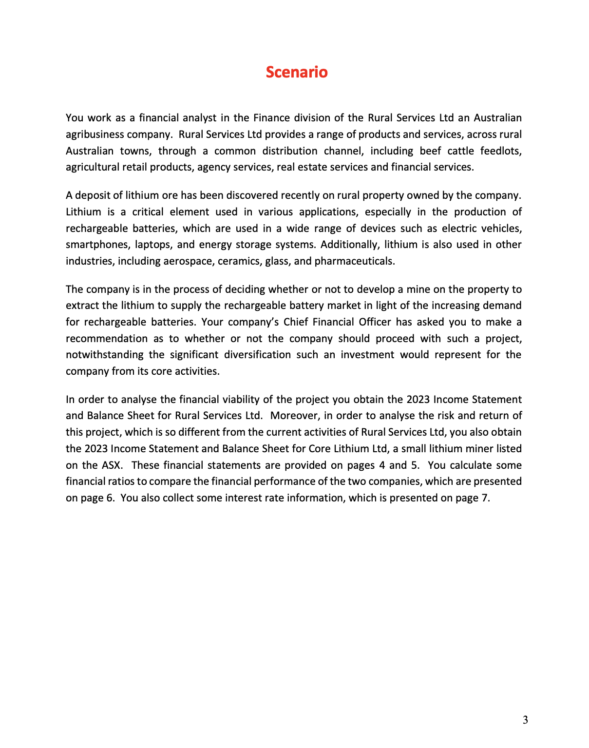 are also aware that Rural Services Ltd has budgeted to spend $2