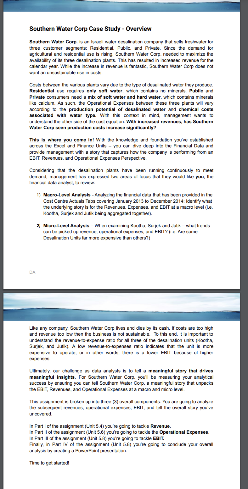  Southern Water Corp Case Study - Overview Southern Water Corp. is