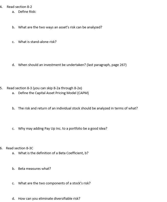 You should be able to answer these guestions as you read through