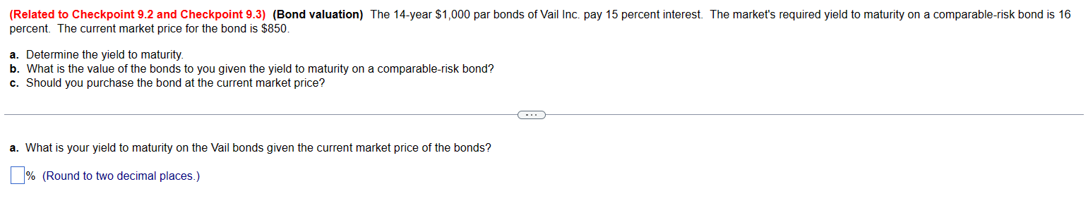  (Related to Checkpoint 9.2 and Checkpoint 9.3) (Bond valuation) The 14-year
