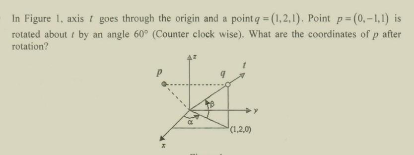  Please solve it with explanation. In Figure 1 , axis t