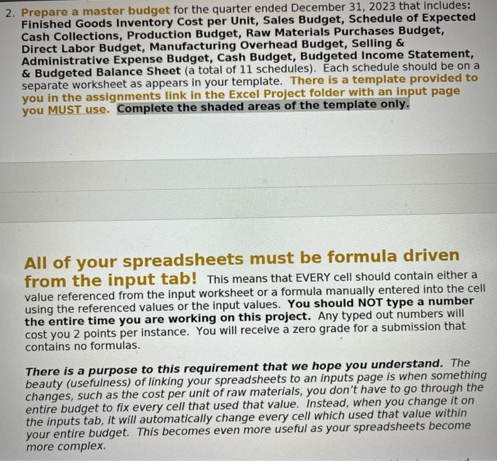 Please answer the excel blanks showing excel formulas. Thank you! This pertains