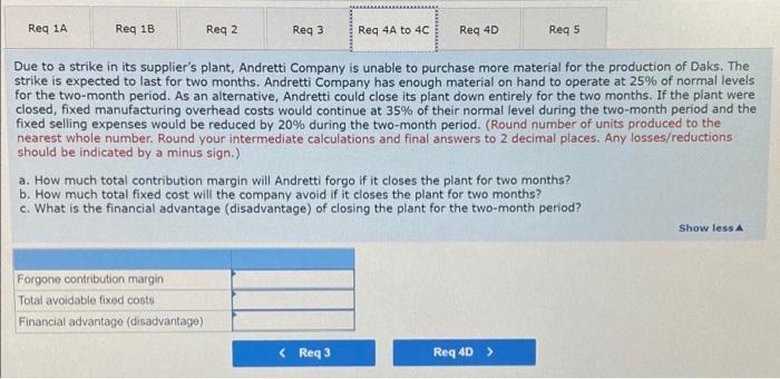 manufacturing overhead Fixed manufacturing overhead Variable selling expenses Fixed selling expenses Total