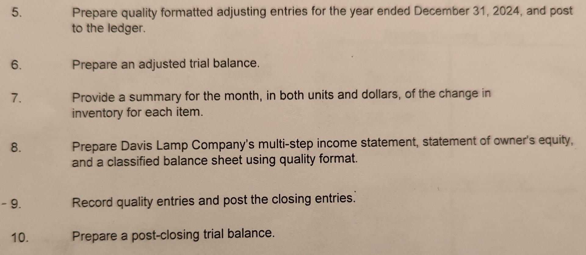  This is the Comprehensive Problem Chapter 5 & 6. Requirements 5,6,7,8,9