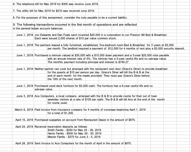 be completed in Excel or other spreadsheet program using the formats provided