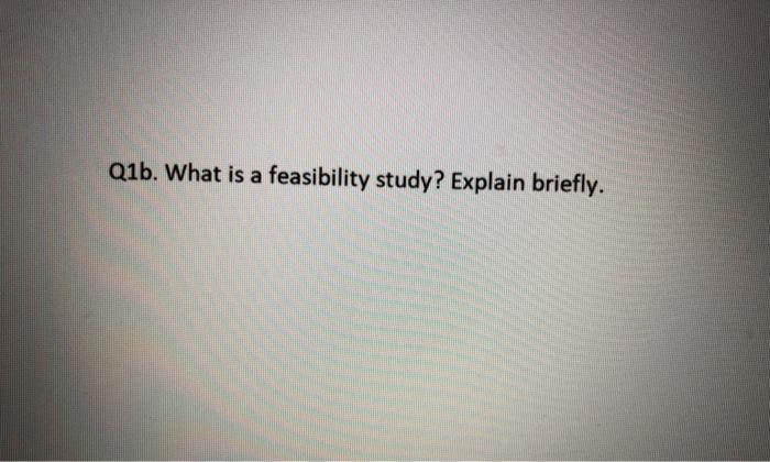  Q1b. What is a feasibility study? Explain briefly