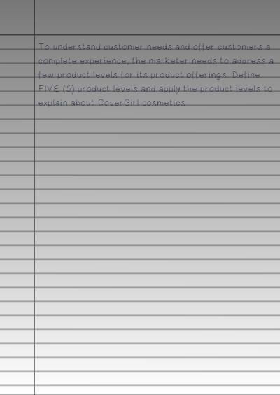  To understand customer needs and after customers a complele experience, the