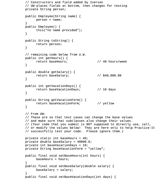 auto testing system. For many of the Practice-IT Exercises, additional "hidden" Classes