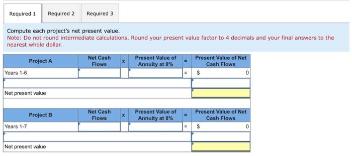 thumbs up if good. Problem 26-4A (Static) Applying net present value and