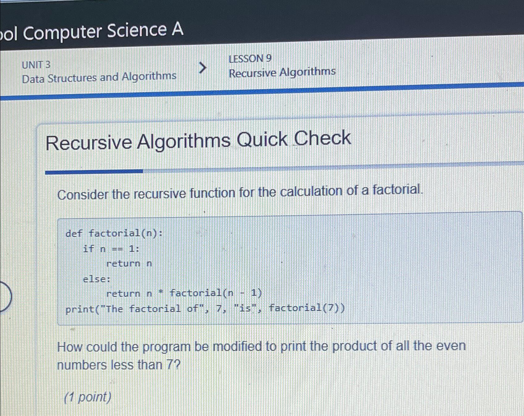  ol Computer Science A UNIT 3 LESSON 9 Data Structures and