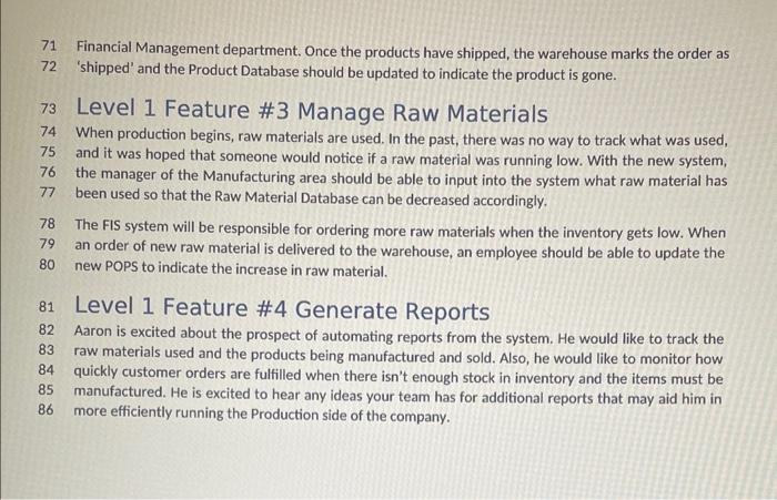 Stuff (WBS) need three new information systems: 5 - Financial Information System
