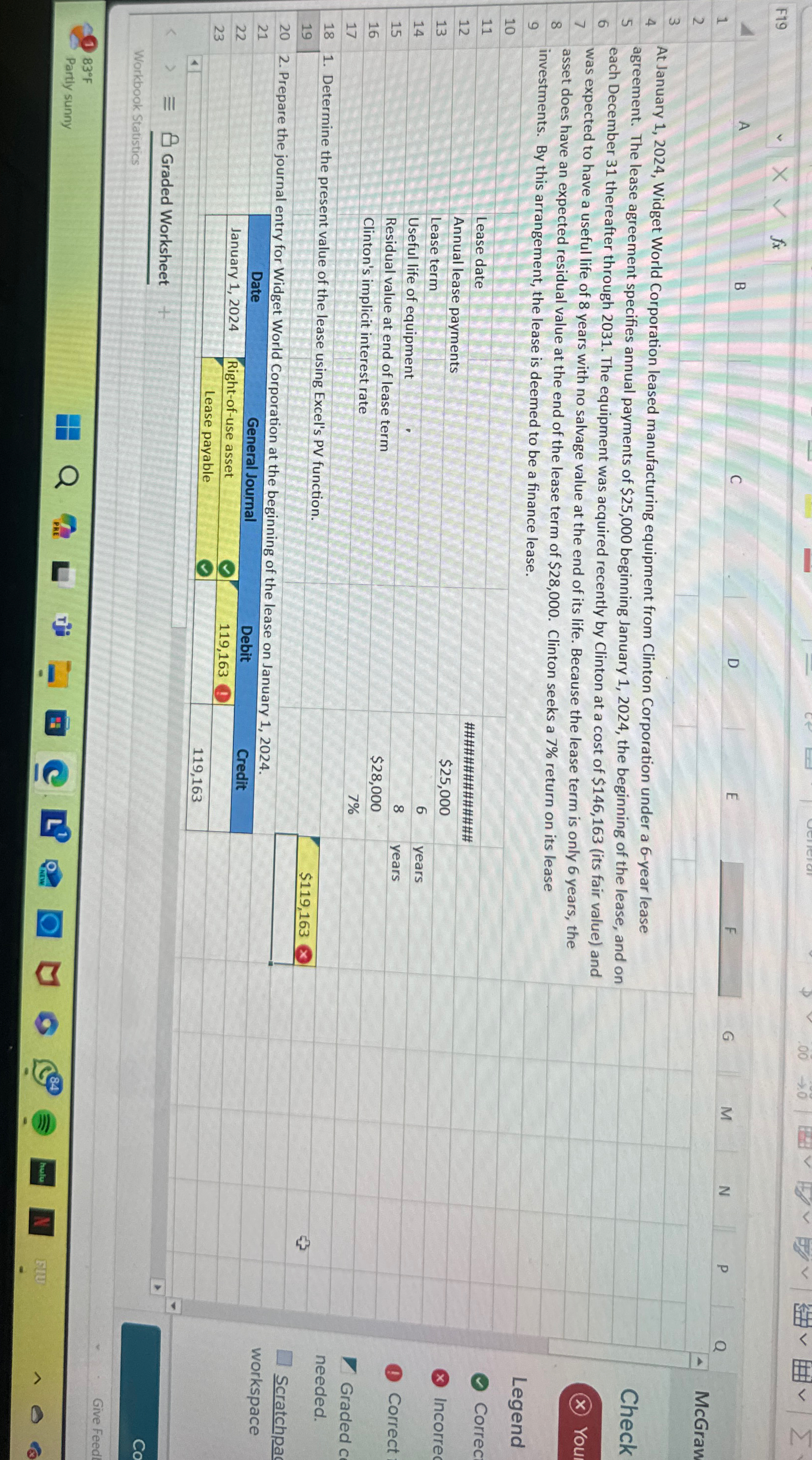  1 A B C D E G At January 1,2024, Widget