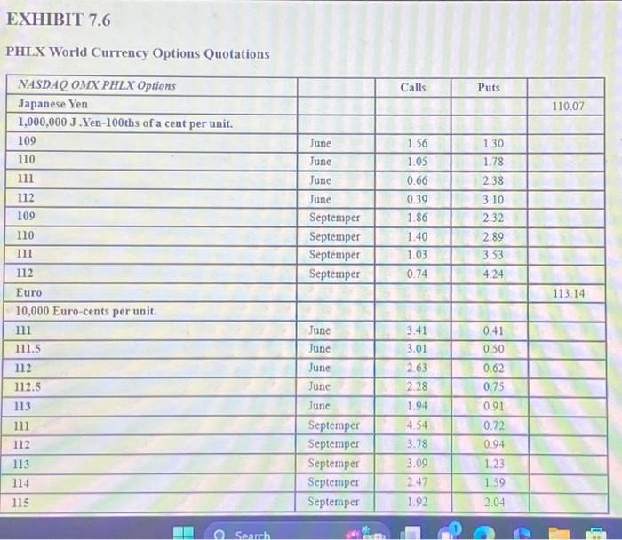  Using the market data in Extibit 76 show the net terminal