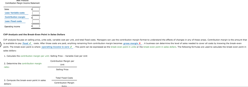 the Contribution Margin Income Statement For planning and control purposes, managers have