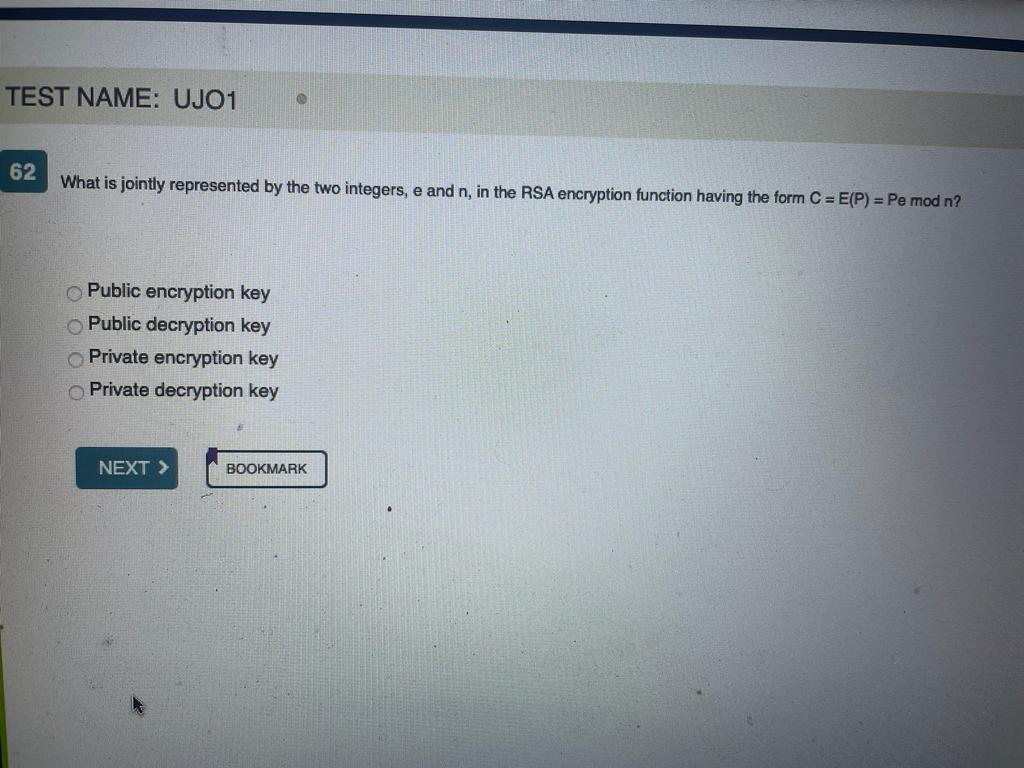 What is jointly represented by the two integers, e and n,