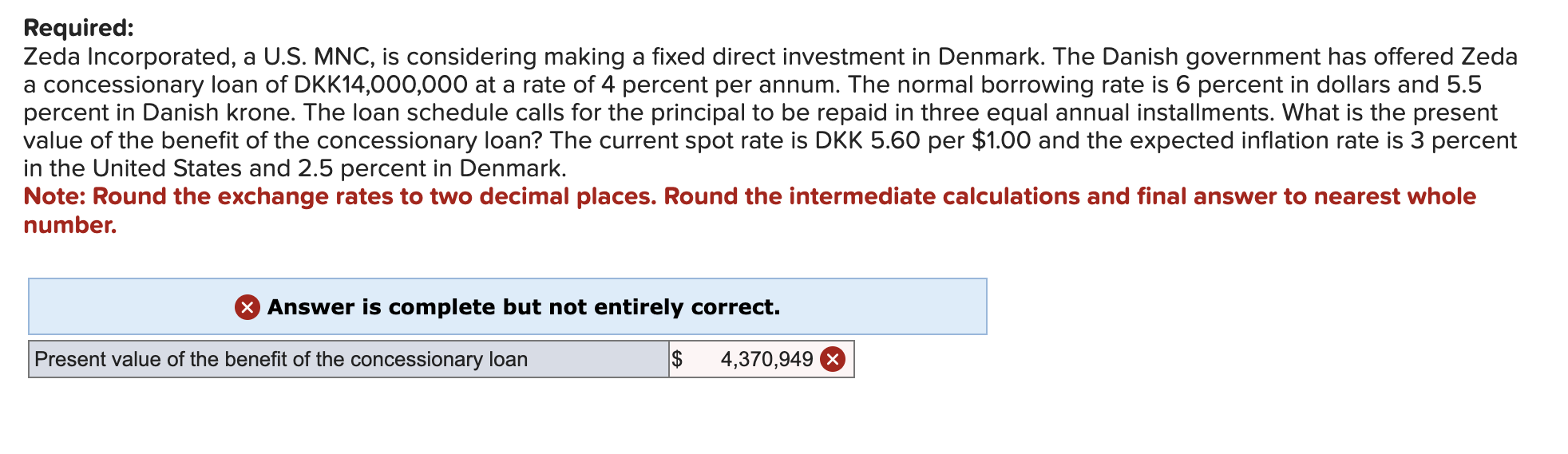  Zeda Incorporated, a U.S. MNC, is considering making a fixed direct
