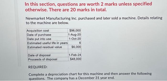  please answer all thank you In this section, questions are worth