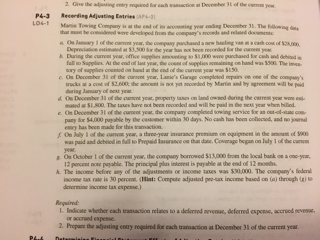 please answer questions 1 and 2 2. Give the adjusting entry required