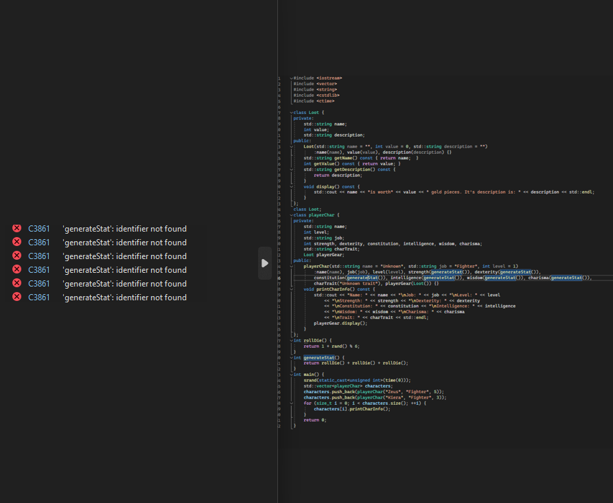 In C++: I have code here however when I try to