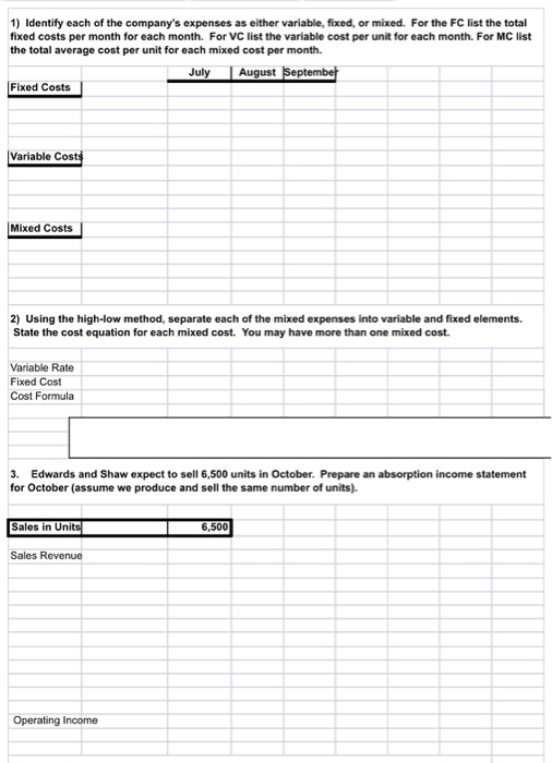 Statement For the Three Months Ending September July August September 4.500 5.000