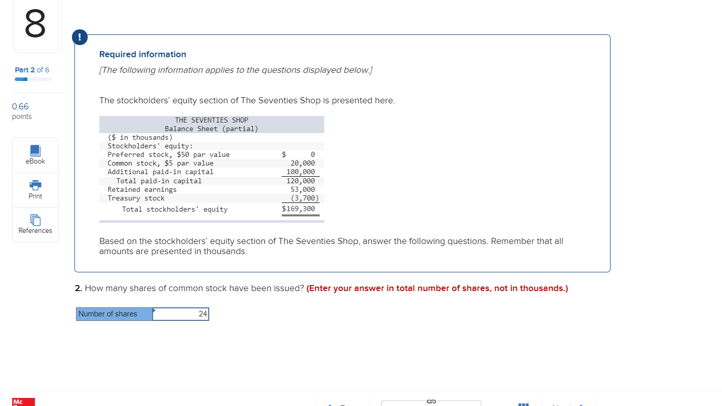 please help and explain, thank you 8 Required information Part 2 of