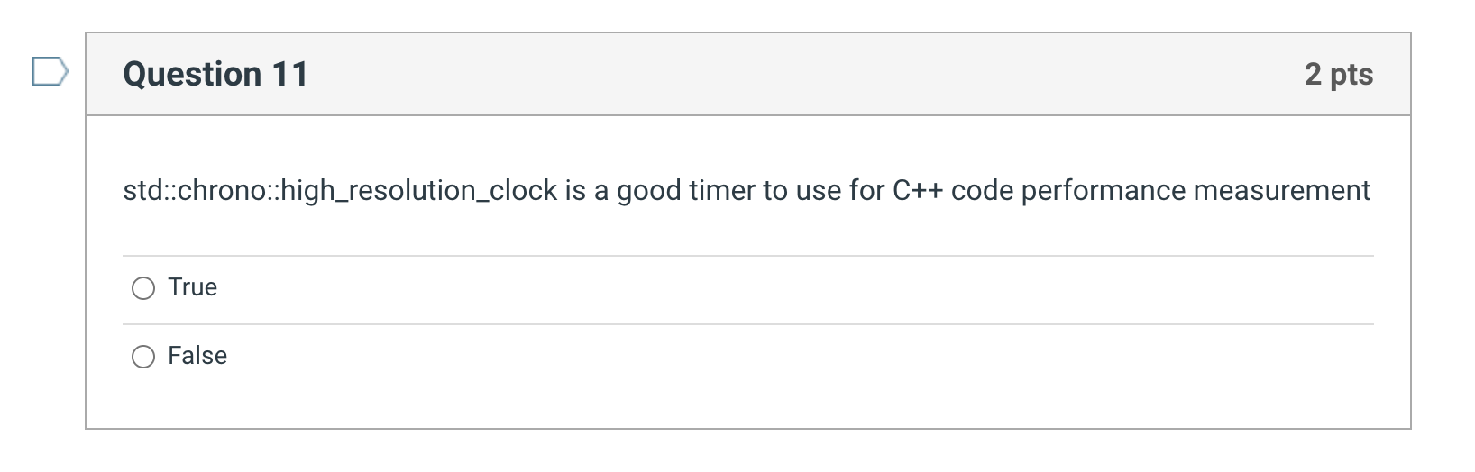  std::chrono::high_resolution_clock is a good timer to use for C++ code performance