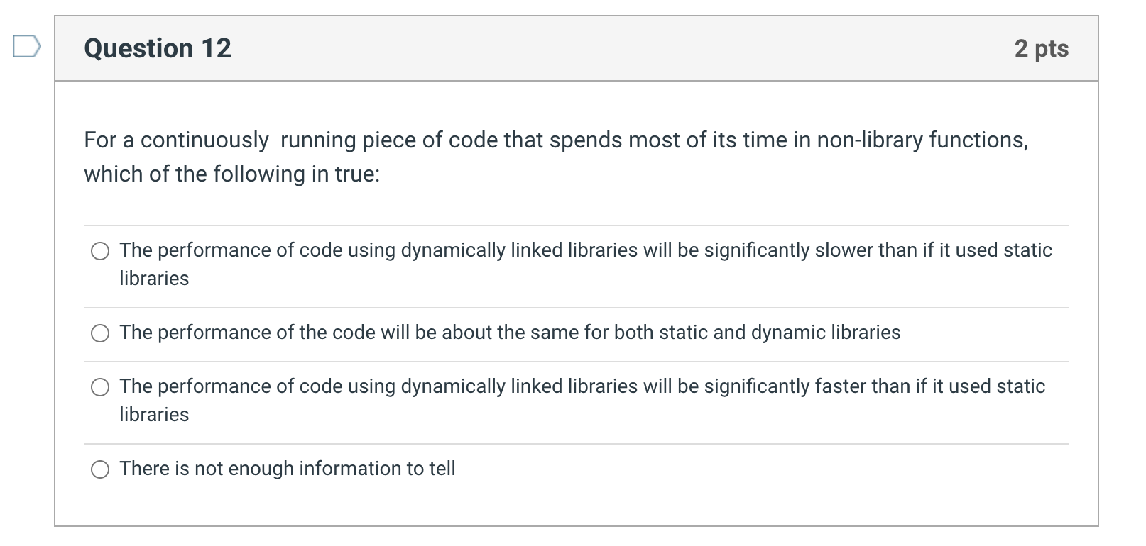 measurement True False For a continuously running piece of code that spends