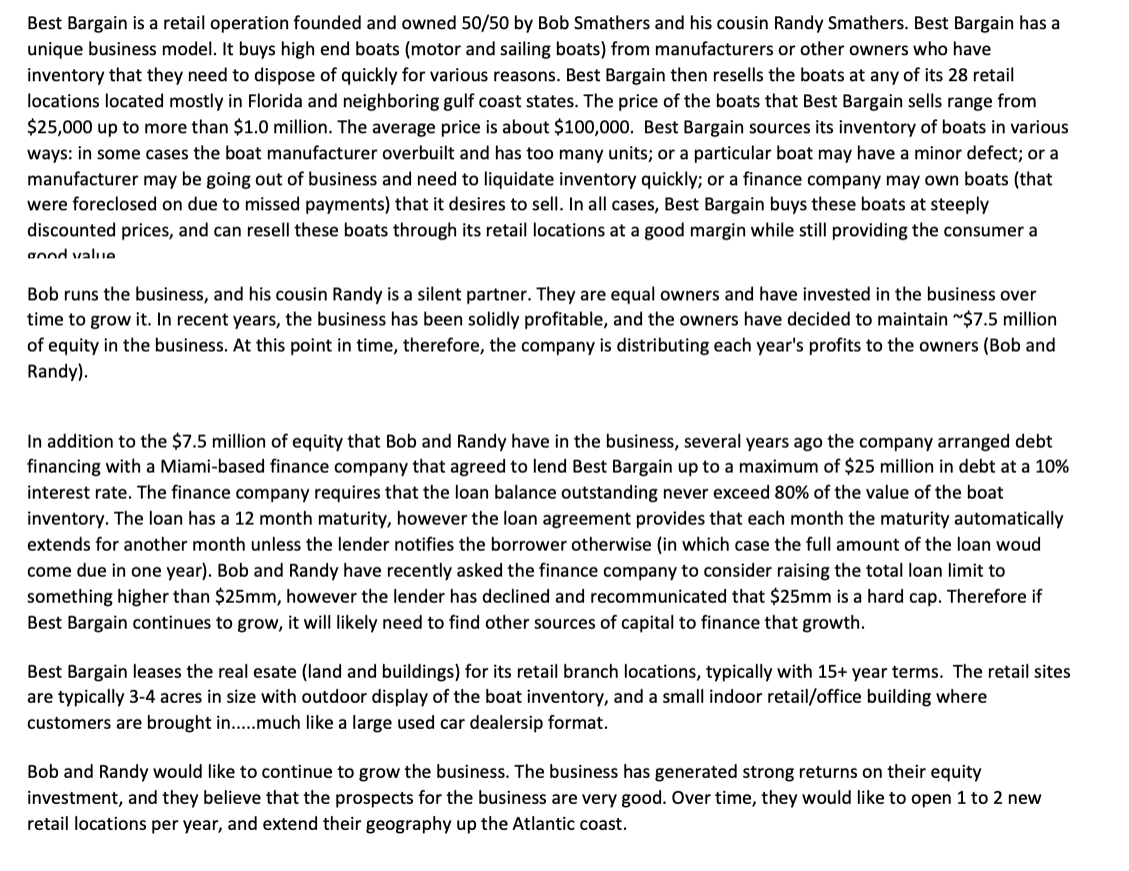  1. Rate Best Bargains business operating model (Basic Business Risk) on