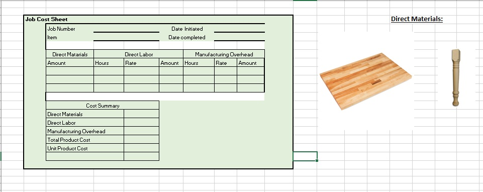 and manufactures specialty tables. Each table is specially customized for the customer.