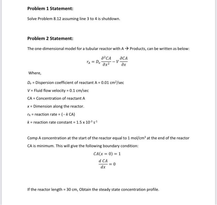  Plz solve it using the software Polymath plzzz!!!! Problem 1 Statement: