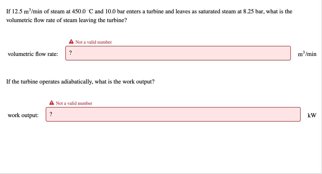 at 450.0 C and 10.0 bar? Not a valid number H^= V=^
