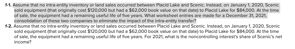 answer. Placid Lake Corporation acquired 80 percent of the outstanding voting stock