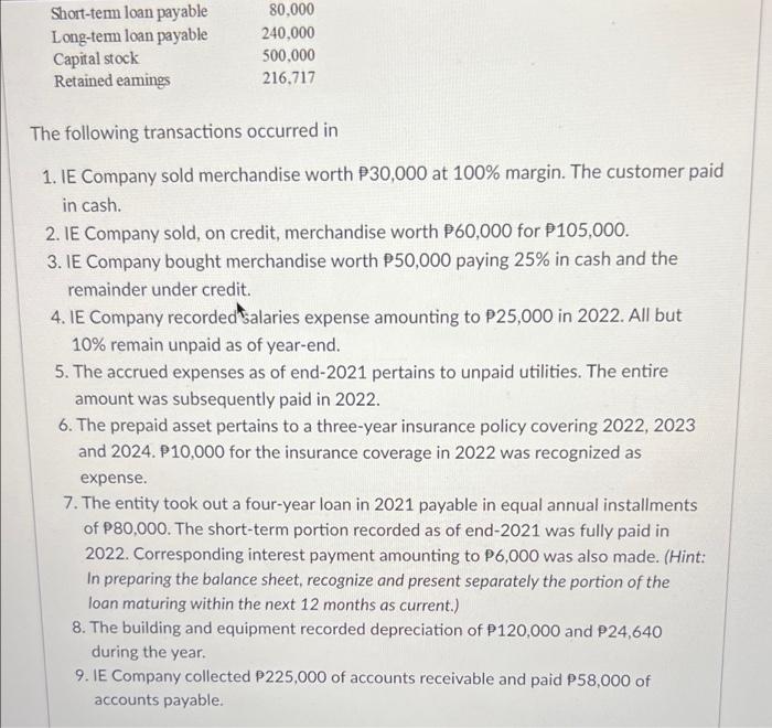 the tabular analysis of business transactions, prepare, in good form, the income