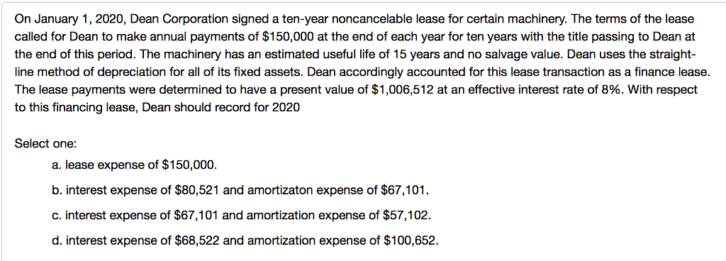I need help solving this question please On January 1, 2020, Dean