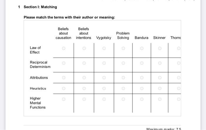  1 Section 1: Matching Please match the terms with their author