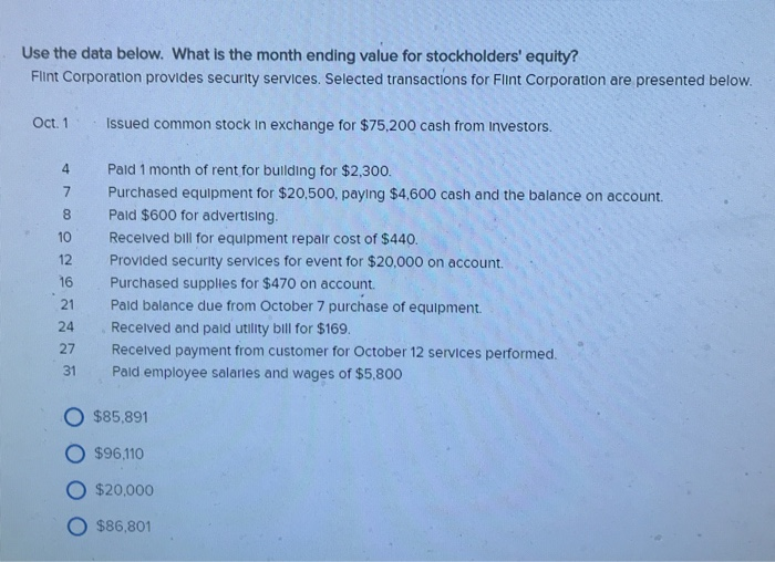 exchange for $75 200 cash from investors. Pald 1 month of rent
