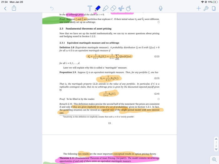 portfolio value process satisfies the martingale property.) 8 Cive an ayamnle of