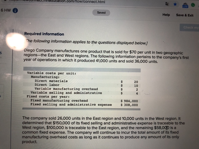 DmewCunect.mHeducatin.com/flow/connect.html Saved Help Save & Exit Required information he following information