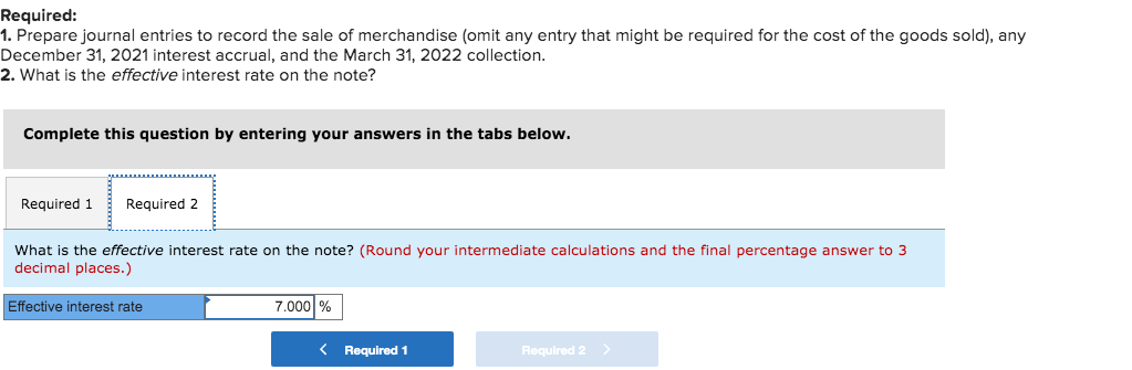 merchandise to a customer and accepted a noninterest-bearing note in exchange. The