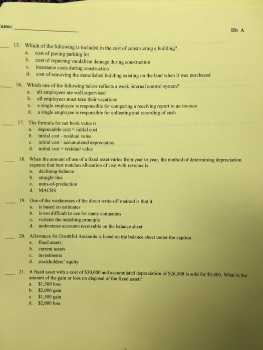 residual value in cakculating the first year's depreciation expense a. double-declining-balance b.