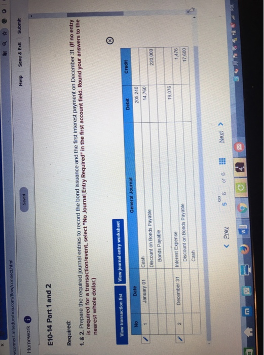 Effects of a Discount Bond Issue and First Interest E10-14 (Supplement Payment