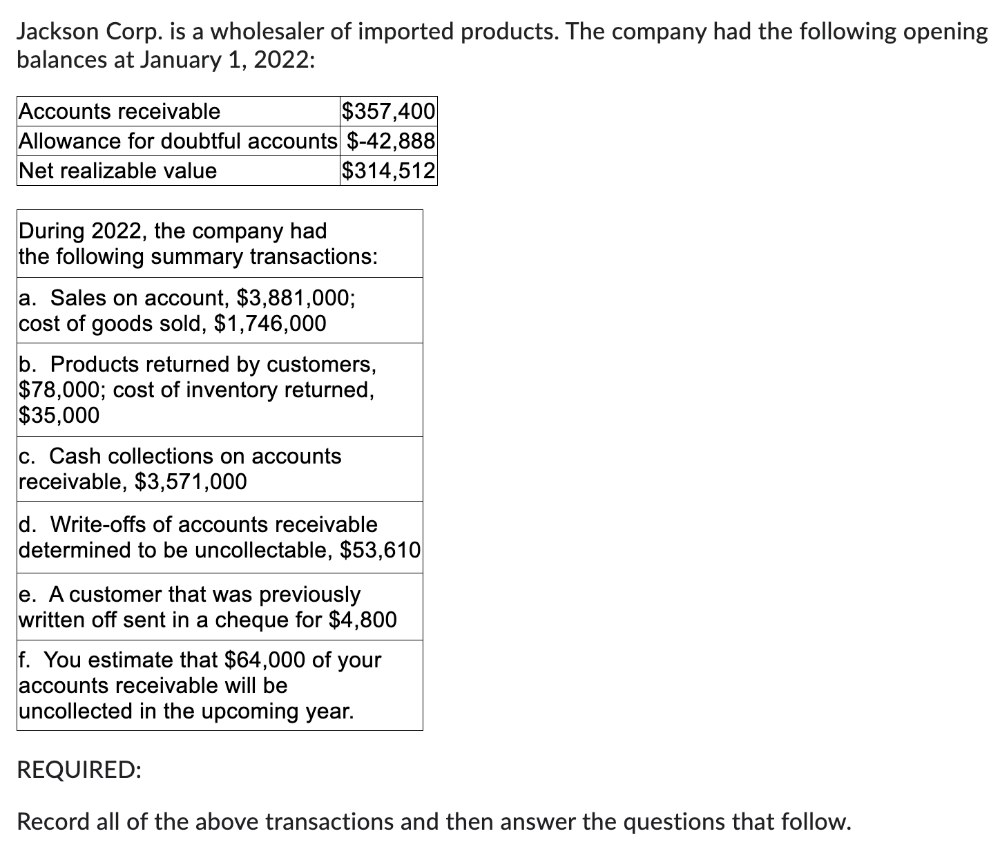 Please answer fast! I will leave a like! Jackson Corp. is a