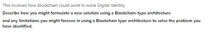 Please be specific how you could solve digital identity prblem utilizing blockchain