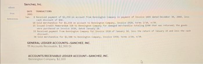 LO 8-1, 8-3, 8-4 PLEASE HELP Bennington Company (buyer) and Sanchez, Inc