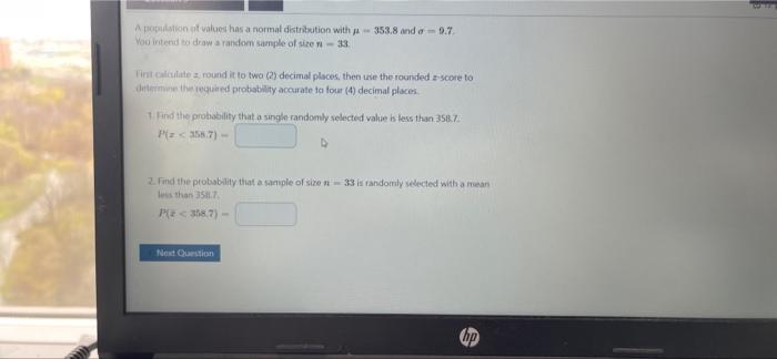  = A population of values has a normal distribution with u